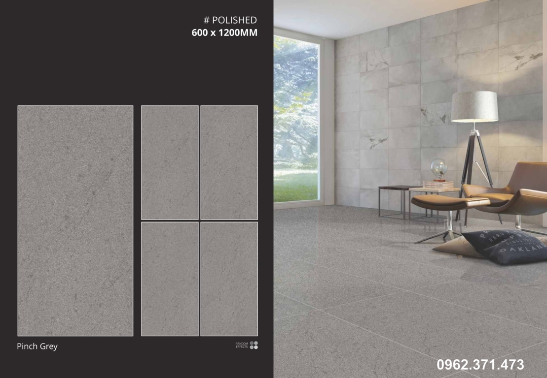 Gạch 60x120 ốp tường màu xám